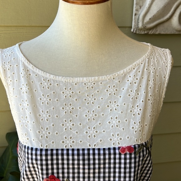 Karl Lagerfeld Floral Gingham Shift Dress - Picture 4 of 12